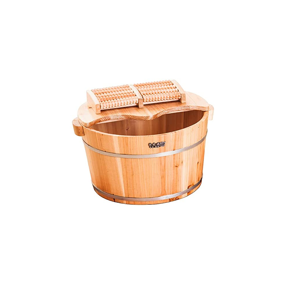 Wooden Foot Spa Bucket Fragrant Fir Handcrafted Foot Bath Tub with Heat Retention and Leakproof Design