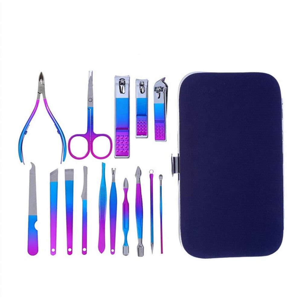 Stainless Steel Nail Clipper Set Manicure Pedicure Kit with Compact Travel Grooming Tools