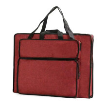 Art Portfolio Bag 14x20 Inch Waterproof Large Capacity Case with Handles for Artists Drawing Storage Red