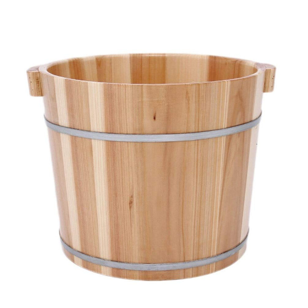 Wood Foot Bath Barrel Solid Wood Pedicure Basin with Heat Retention for Spa and Home Use