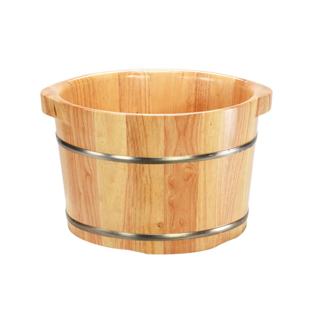 Wooden Barrel Foot Spa Tub with Heat Retention and Leakproof Base for Home Pedicure Soaking