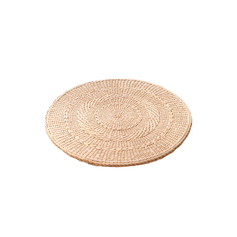 Round Tatami Floor Pillow, Hand Woven Natural Material Woven Floor Pillow, Japanese Style Seat Pillow Breathable Soft Round Pouf for Meditation Yoga S