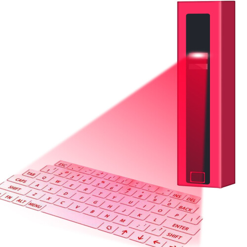 Tastiera virtuale wireless Bluetooth portatile per proiezione su smartphone, PC e tablet.