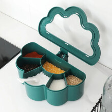 Porta spezie Dream Lifestyle, barattoli per spezie a forma di nuvola con 6 scomparti, coperchio e cucchiaio, contenitori in plastica per la cucina