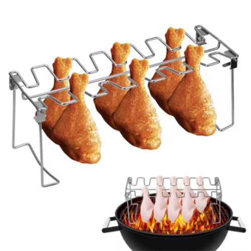 Βάση για BBQ Ribs, Σχάρες για μπριζόλες, Κοτόπουλο, Μοσχάρι, Πλευρά, Γκριλ, Μαύρο, για 2