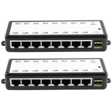 Inyector PoE de 2x8 puertos, divisor PoE para cámaras de red CCTV, alimentación a través de Ethernet (IEEE802.3AF)