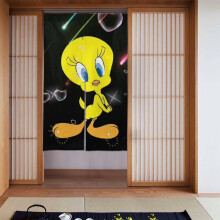 Tenda per porta semi-oscurante a due pezzi con motivo patchwork di Tweety Bird, 34x56 pollici, compatibile con l'arredamento di camera da letto,