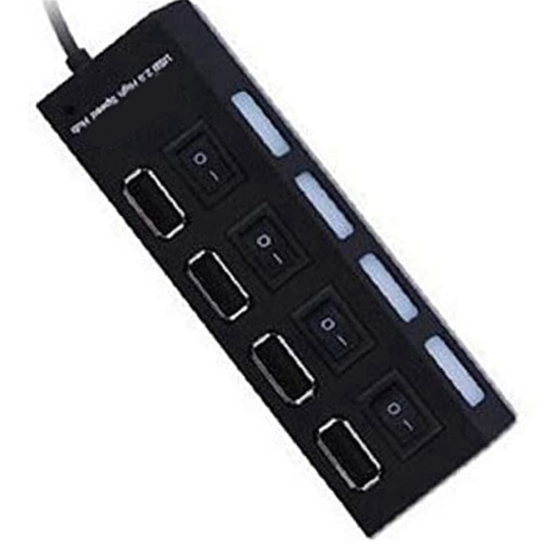 Hub splitter USB 2x4 porte USB 2.0 con LED e 4 interruttori ON/OFF per tablet, laptop, computer e notebook. 1