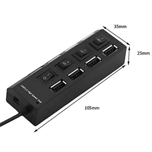 Hub splitter USB 2x4 porte USB 2.0 con LED e 4 interruttori ON/OFF per tablet, laptop, computer e notebook. 2