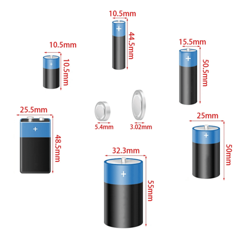 5Pcs Digital Battery Tester LCD Display AA/AAA/9V/1.5V Button Cell Battery Capacity Check Capacitance Diagnostic Tool,B 2