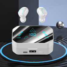 QianYing draadloze Bluetooth-oordopjes, 95 uur speeltijd, IPX4 waterdicht, digitale displaycase, zaklamp, sportoordopjes
