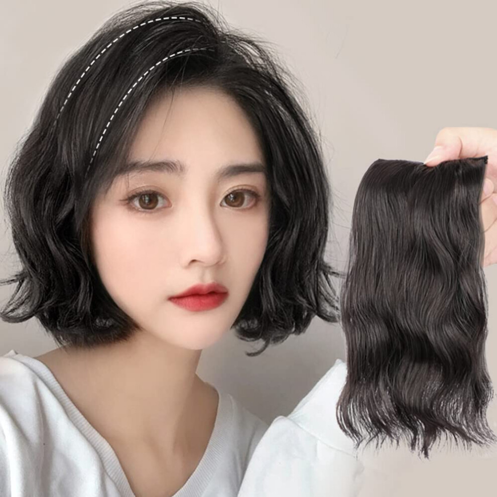 Unisex Brown 45Cm Light Human Hair Topper Clip In Extensions For Thinning Hair With Natural Volume