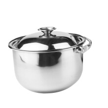 18 cm gryte i rustfritt stål med lokk - Ideell for suppe, pasta, hummergryter - Matlagingsgaver