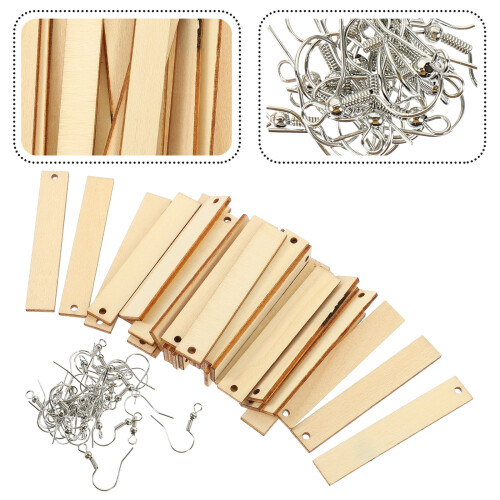 Kit DIY ZONHEBIN para Brincos de Madeira Inacabada com Ganchos 2