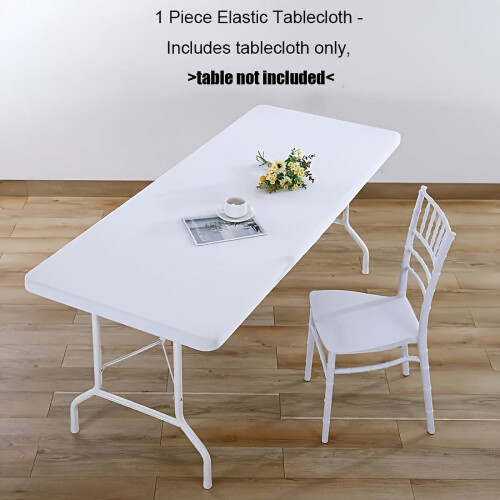 1 st. tvättbar rektangulär bordsduk 1,2 m/1,8 m, vikbar elastisk polyesterduk för utomhusfester, camping, heminredning 1