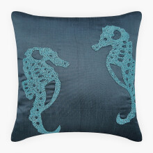 Poszewka na poduszkę Euro Sham Cover 26x26 cali, wzór niebieskiego konika morskiego, styl plażowy – kompatybilna z poduszkami Euro Pillows