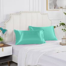 Poszewki na poduszki Djunllk Silk (2 sztuki, 20" x 30") – miękka, oddychająca satyna, kompatybilna ze standardowymi poduszkami, prezent na Dzień