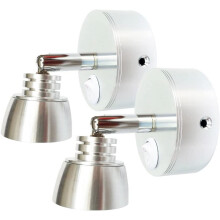 Automatische Leselampe aus Metall fürs Bett – 12 V, verstellbare LED-Nachttischlampe, warmweißes Licht (3 W), sanftes Licht, kindersicher, 2er-Set