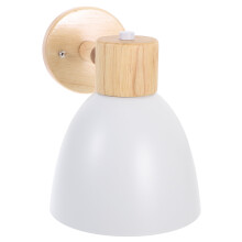 Wandlampen voor de slaapkamer, decoratieve lampen in Scandinavische stijl, wit smeedijzeren blokhutstijl, studentenstijl