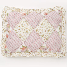 BrylaneHome Alexis Ecru Rose Patchwork Floral 100% bavlněný polštář, standardní - pratelný v pračce