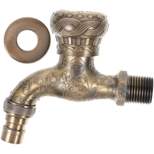 Rubinetto per lavabo da esterno Guangmc in ottone anticato e lega di zinco 1