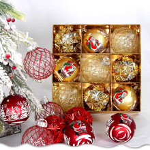 SUSUchens 9Pcs 8CM Christmas Balls, Clear Glitter Mesh Santa Claus, Shatterproof Reusable Xmas Tree Ornaments, Holiday Party Supplies, Silver 8 cm