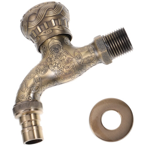 Rubinetto per lavabo da esterno Guangmc in ottone anticato e lega di zinco 2