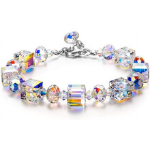 OUSITAI "A Little Romance" sterling zilveren armband met noorderlichtkristallen, Valentijnscadeau voor haar, inclusief sieradendoosje