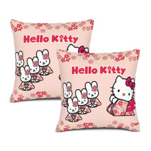 Fronha Hello Kitty, pacote com duas unidades, impressão duplex, capa de almofada, ideal para sofá, quarto, carro, cadeira, decoração de casa - 50
