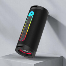 Jacenvly Bluetooth-Audio-Transmitter, tragbarer Bluetooth-Lautsprecher für den Außenbereich, RMG-Licht, Subwoofer, Blau (Sonderangebot)