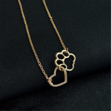 Promoção imperdível! Colar com pingente de pata em prata de lei para amantes de animais de estimação (dourado)