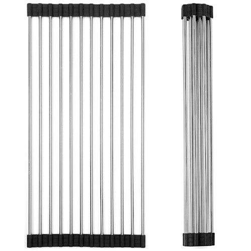 Hopfällbar diskställ i rostfritt stål, hopfällbar, 1-pack 1