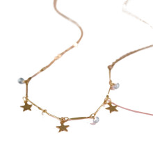 Collier chaîne clavicule simple et tendance pour femme, orné d'une étoile en zircon et fait main