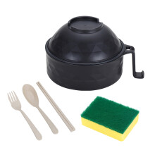 Cailmei Six-Piece Fiber Ramen Bowl Quick Ramen Noodles For College Dorm Room Black Free Size