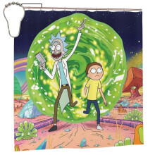 Cuirtín Cithfholcadáin Rick & Morty - 60x72, Dorchadas, Uiscedhíonach, Frithsheasmhach in aghaidh Múnla, Líneáil Príobháideachta, Prionta