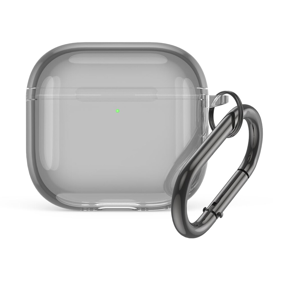 Jixopn Transparent Tpu Case With Carabiner For Compatible With Apple Airpods 4 2024, Shockproof Anti-Fall Protective Cover Black/Pink/Green 9164030735309