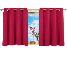 Collections Etc Short Blackout Window Curtain Panel with Easy Open-Close Red 56" x 45"