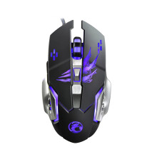 Mouse mecanic cu fir pentru sporturi electronice Kiplyki A8Wired, lumină RGB respirabilă, macro cu 6 taste, DPI cu 4 trepte, compatibil cu PC Mac