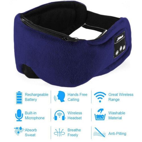 Ακουστικά ύπνου3D Bluetooth5.0, στήριγμα κεφαλής, ασύρματη μάσκα ύπνου με ακύρωση 1