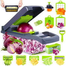 Coupe-légumes, trancheuse à légumes, appareil multifonction 12 en 1 pour découper les légumes
