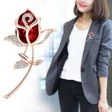 WinysinClip Skjerfbukett Brosje Nål Blomst Bryllupsdekorasjon Krystall Rhinestone Rose Dekorasjon Henger