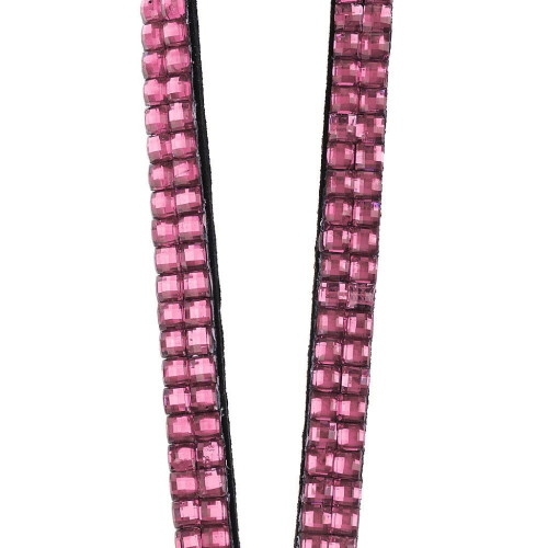 Θήκη Ταυτότητας για Κορδόνι Bling Bling Crystal - Σκούρο Ροζ, όπως περιγράφεται 2