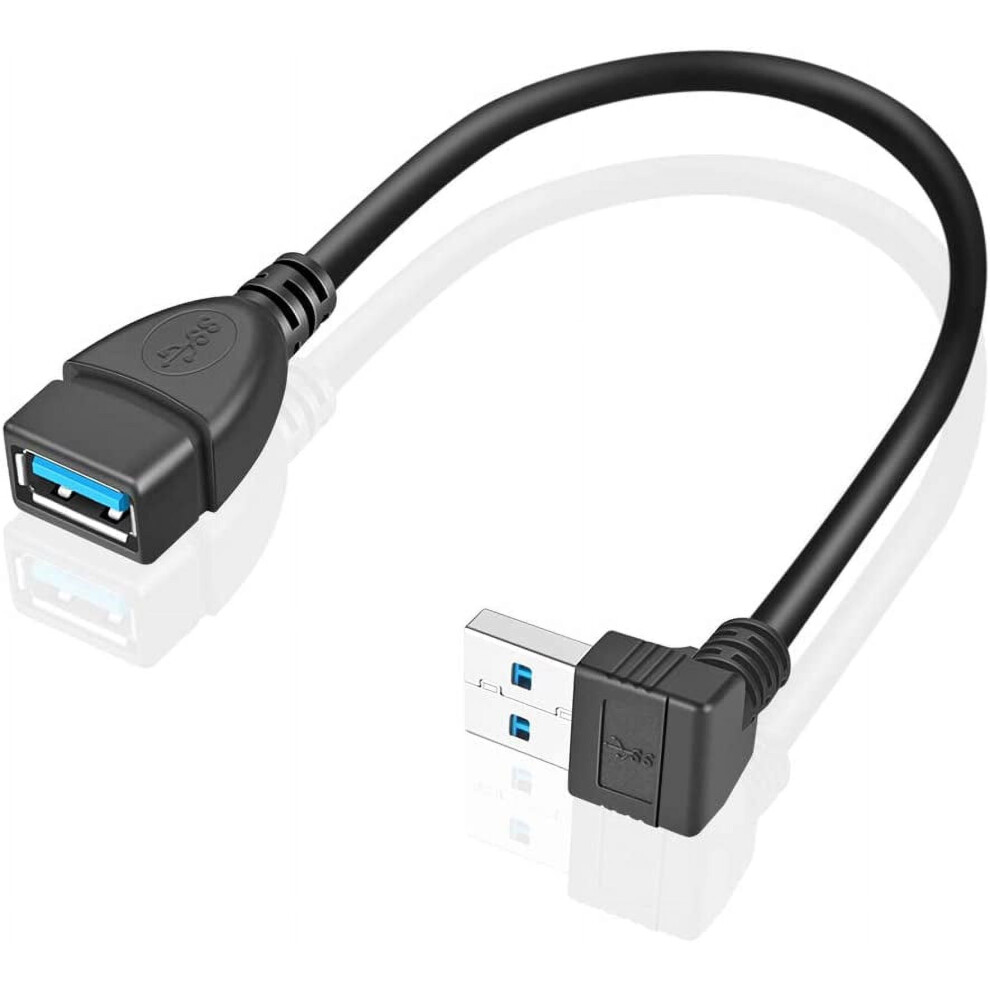 2 Pack Superspeed Usb 3.0 Angle Male To Female Extension Cable 6 Inch Convertor Adapter Extender Cord Up Angle And Down 9164030182677