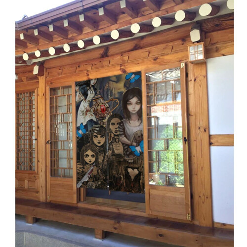 Κουρτίνα πόρτας Alice Madness Returns, 34" Π x 56" Μ, Κουρτίνα απορρήτου με μοτίβο και σχέδιο, 2