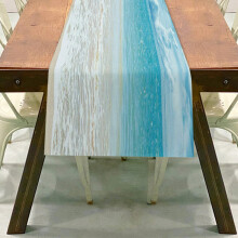 Liquidação! Bandeira de mesa de linho estampada estilo praia de verão. Decoração para casa com tema de verão. Toalha de mesa, toalha de mesa de