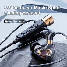 SUSUchens Wired Headset with Microphone, Stereo Surround HiFi Sound, Noise Reduction, 3.5mm In-Ear for Music, Sport, Gaming, Compatible with Red