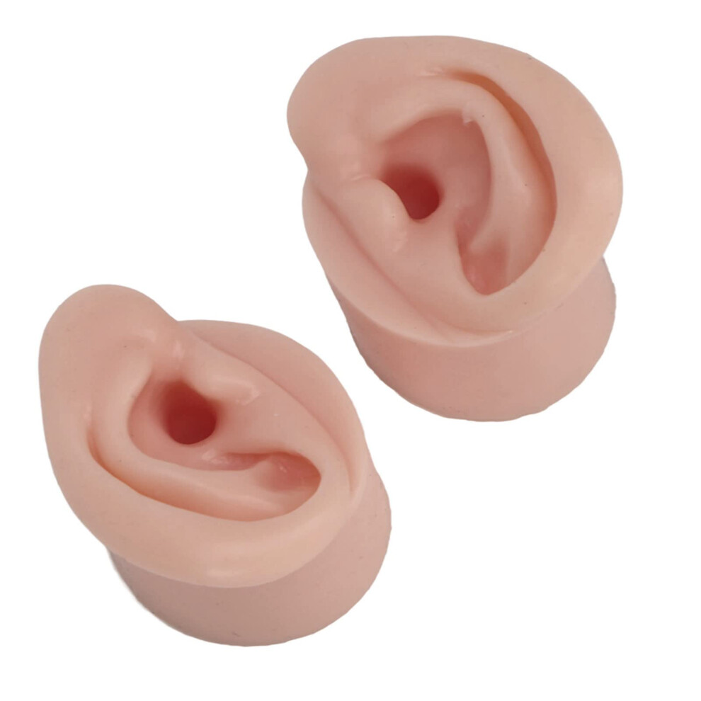Practice Ear Model, Lifelike Reusable Silicone Ear for Piercing Training and Display (Medium Skin)