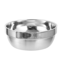 Tigela de aço inoxidável para ramen, ideal para servir macarrão instantâneo.