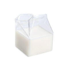 Caixa de leite de vidro transparente mini