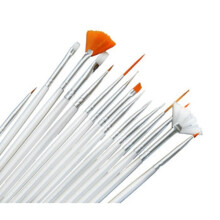15 pinceaux blancs pour nail art